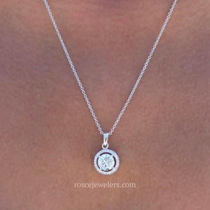 Celeste Halo Diamond Pendant in 18k White Gold Vermeil