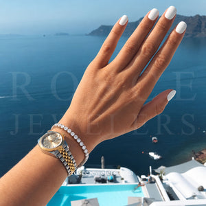 Monette 4 Prong Diamond Tennis Bracelet in 18k White Gold Vermeil