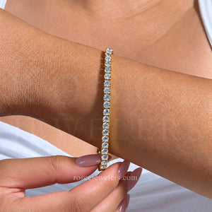 Monette 4 Prong Diamond Tennis Bracelet in 18k White Gold Vermeil