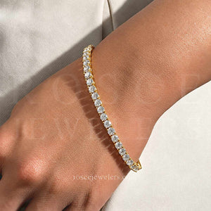 Monette 4 Prong Diamond Tennis Bracelet in 18k White Gold Vermeil
