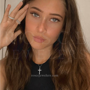 Louvre Cross Diamond Pendant in 18k White Gold Vermeil