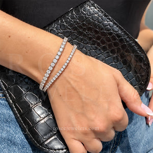 Monette 4 Prong Diamond Tennis Bracelet in 18k White Gold Vermeil