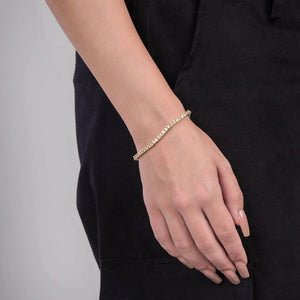 Diana Champagne Diamond Tennis Bracelet in 18k White Gold Vermeil