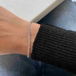 Diana Champagne Diamond Tennis Bracelet in 18k White Gold Vermeil
