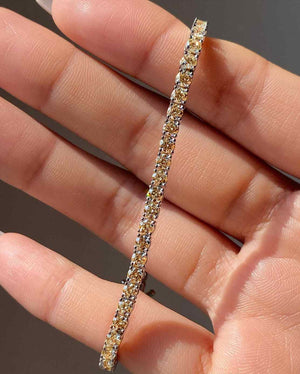 Diana Champagne Diamond Tennis Bracelet in 18k White Gold Vermeil