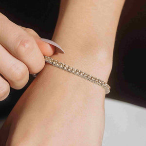 Diana Champagne Diamond Tennis Bracelet in 18k White Gold Vermeil