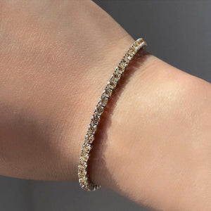 Diana Champagne Diamond Tennis Bracelet in 18k White Gold Vermeil