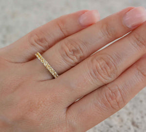 Diana Champagne Diamond Eternity Ring in 18k White Gold Vermeil