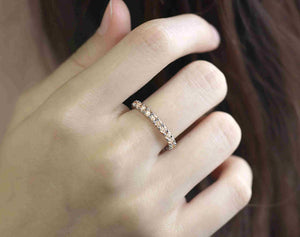 Diana Champagne Diamond Eternity Ring in 18k White Gold Vermeil