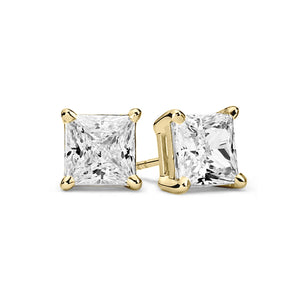 Lilith Princess Diamond Stud Earrings in 18k Gold Vermeil