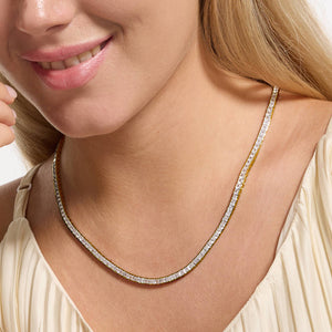 Hariette Princess Diamond Necklace in 18k Gold Vermeil