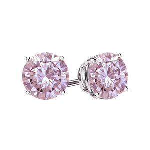 Diana Pink Diamond Stud Earrings in 18k White Gold Vermeil