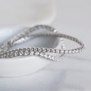 Monette 4 Prong Diamond Necklace in 18k White Gold Vermeil