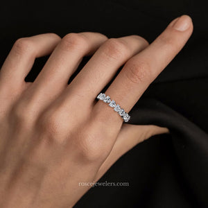 Florence Heart Eternity Diamond Ring in 18k White Gold Vermeil