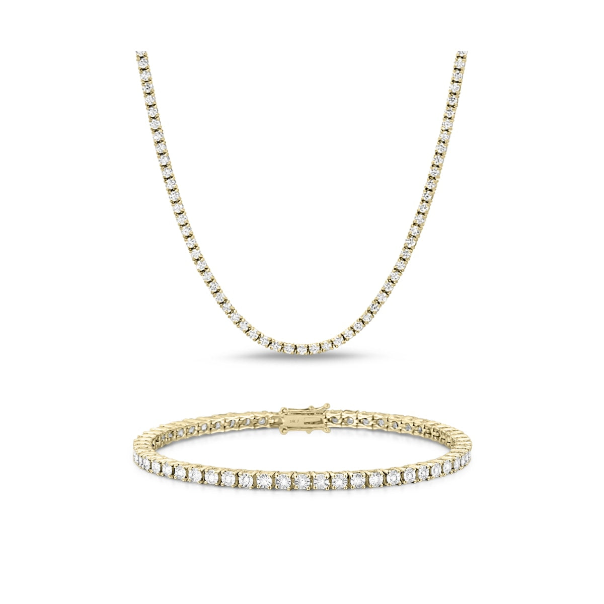 [PROMO SET] Monette 4 Prong Necklace Bracelet Diamond Set in 18k Gold Vermeil
