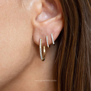 Dolce Huggie Diamond Earrings in 18k Gold Vermeil