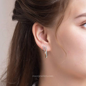 Dolce Huggie Diamond Earrings in 18k Gold Vermeil