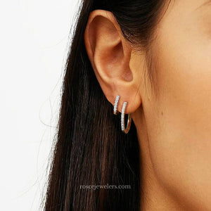 Dolce Huggie Diamond Earrings in 18k Gold Vermeil