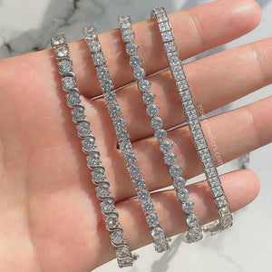 Solene S-Link Diamond Bracelet in 18k White Gold Vermeil