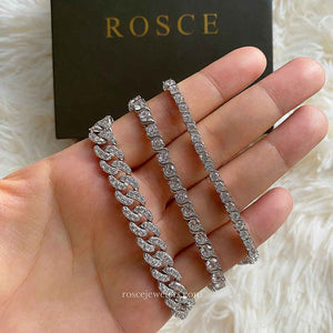 Solene S-Link Diamond Bracelet in 18k White Gold Vermeil