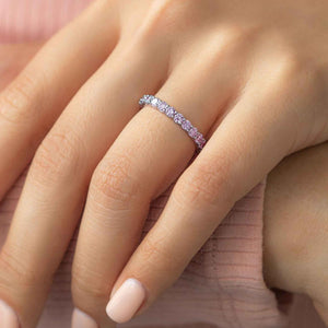 Diana Pink Diamond Eternity Ring in 18k White Gold Vermeil