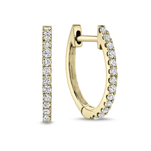 Eleonore Medium Hoop Diamond Earrings in 18k White Gold Vermeil