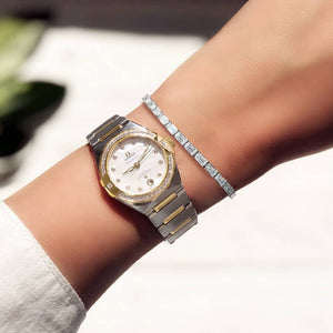 Georgette Emerald Diamond Tennis Bracelet in 18k White Gold Vermeil
