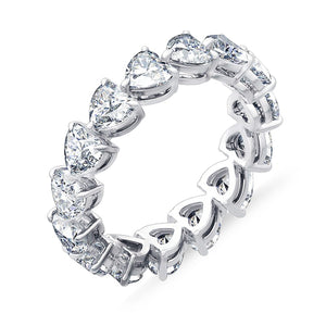 Florence Heart Eternity Diamond Ring in 18k White Gold Vermeil