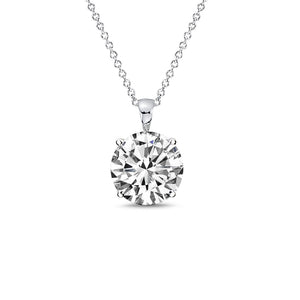Giovanni 4 Prong Diamond Pendant in 18k White Gold Vermeil