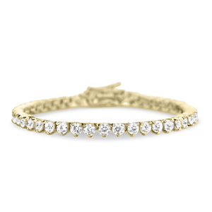 Vivere 3 Prong Diamond Tennis Bracelet in 18k White Gold Vermeil