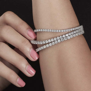 Monette 4 Prong Diamond Tennis Bracelet in 18k White Gold Vermeil