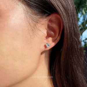 Florence Heart Diamond Earrings in 18k White Gold Vermeil