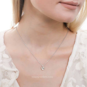 Florence Heart Diamond Pendant in 18k White Gold Vermeil