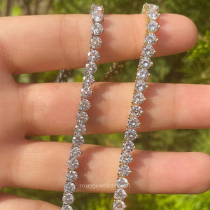 Vivere 3 Prong Diamond Tennis Bracelet in 18k White Gold Vermeil
