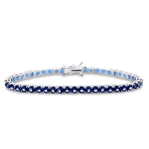 Aurelie Gemstone Diamond Bracelet in 18k White Gold Vermeil