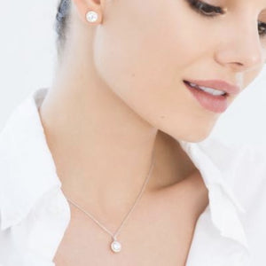 [PROMO SET] Celeste Halo Necklace Earrings Diamond Set