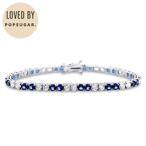 Estrelle Gemstone Diamond Bracelet in 18k White Gold Vermeil