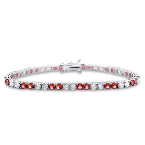 Estrelle Gemstone Diamond Bracelet in 18k White Gold Vermeil