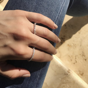 Zurie Eternity Diamond Ring in 18k White Gold Vermeil