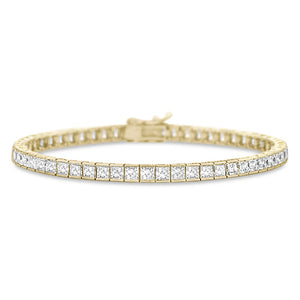 Hariette Princess Diamond Tennis Bracelet in 18k White Gold Vermeil