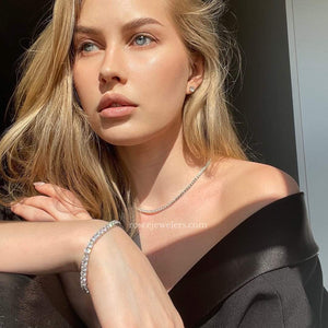 Monette 4 Prong Diamond Necklace in 18k Gold Vermeil