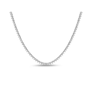 Vivere 3 Prong Diamond Necklace in 18k White Gold Vermeil