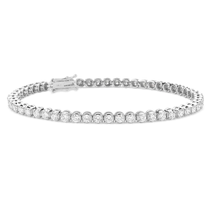 Athena 4 Prong Diamond Bracelet in 18k White Gold Vermeil