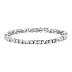 Monette 4 Prong Diamond Tennis Bracelet in 18k White Gold Vermeil
