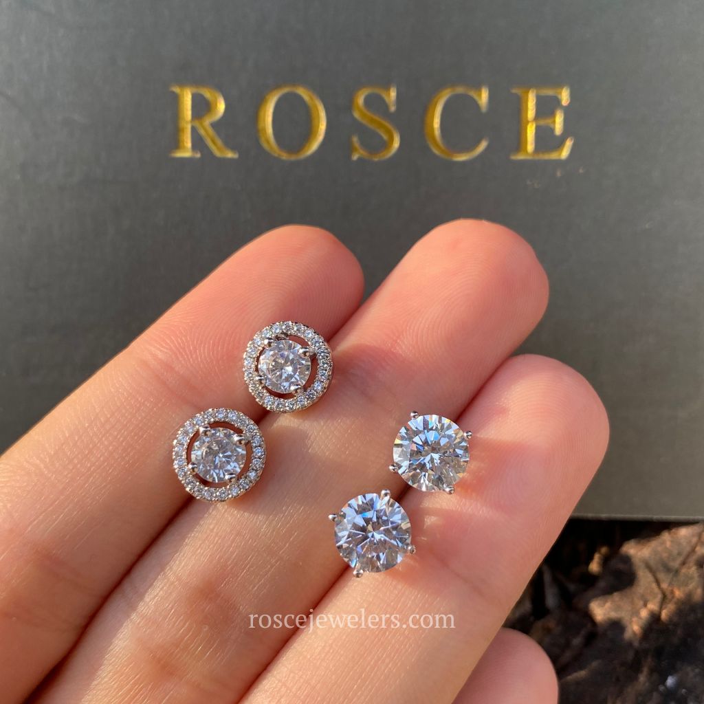 [PROMO SET] Celeste Halo Necklace Earrings Diamond Set