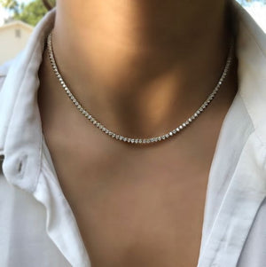 [PROMO SET] Vivere 3 Prong Necklace Bracelet Diamond Set in 18k White Gold Vermeil