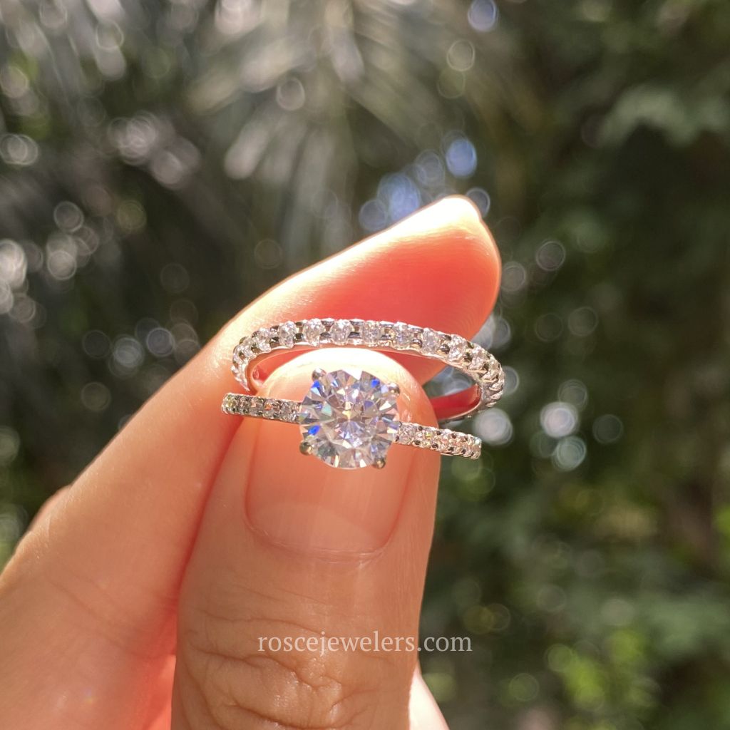Cirrus 4 Prong Solitaire Diamond Ring in 18k White Gold Vermeil