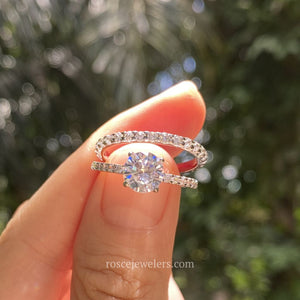 Cirrus 4 Prong Solitaire Diamond Ring in 18k White Gold Vermeil