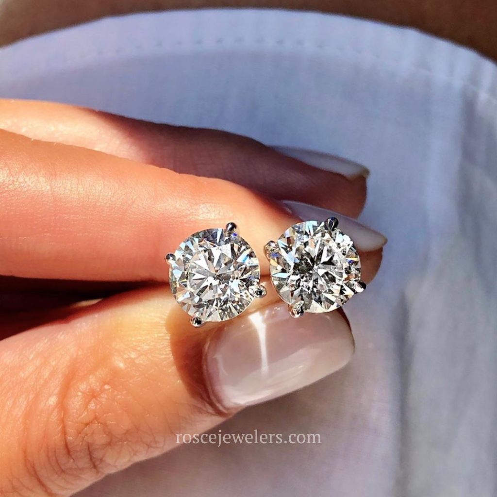 [PROMO SET] Monette 4 Prong Necklace Earrings Diamond Set in 18k White Gold Vermeil