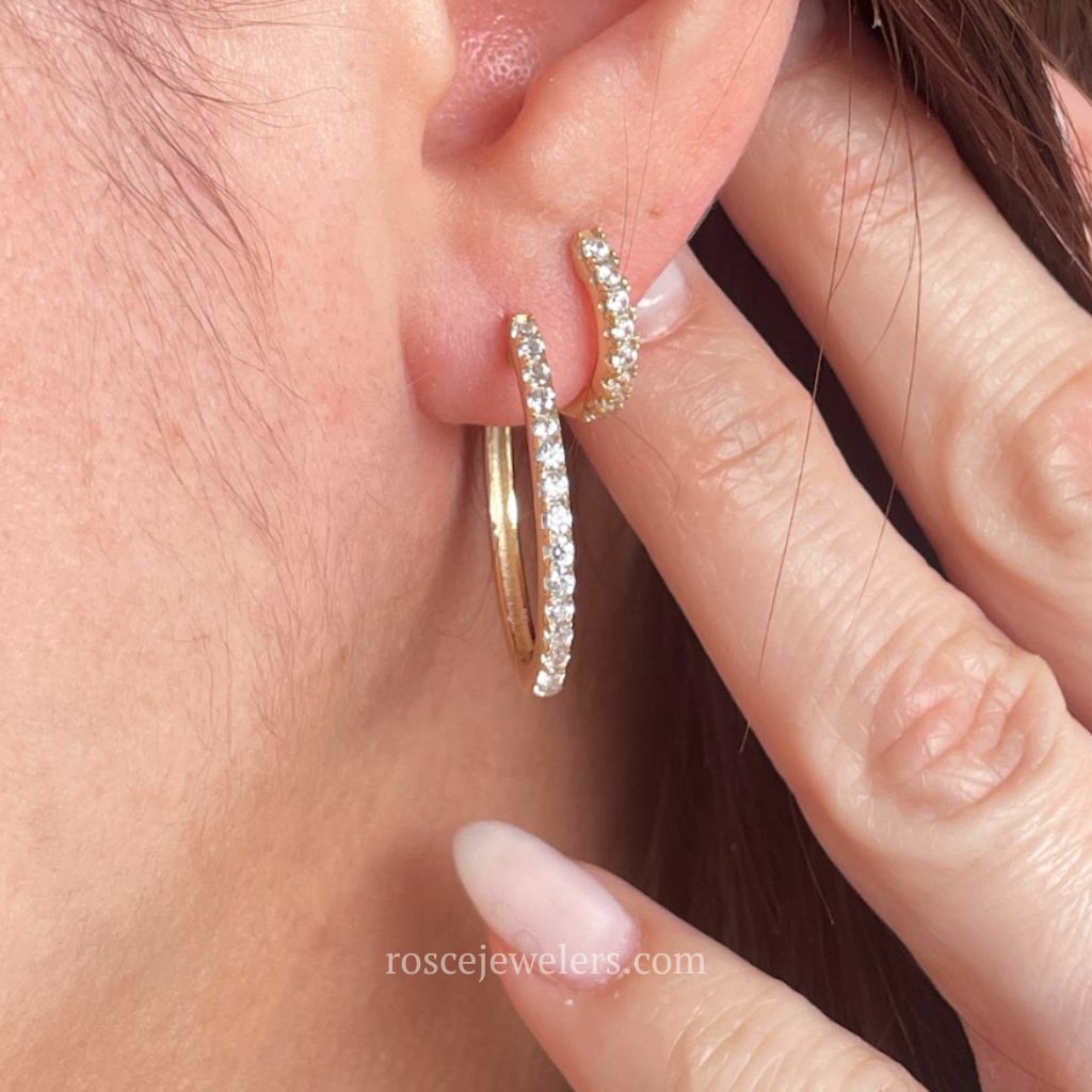 [PROMO SET] Eleonore Medium Hoop Earrings Diamond Set